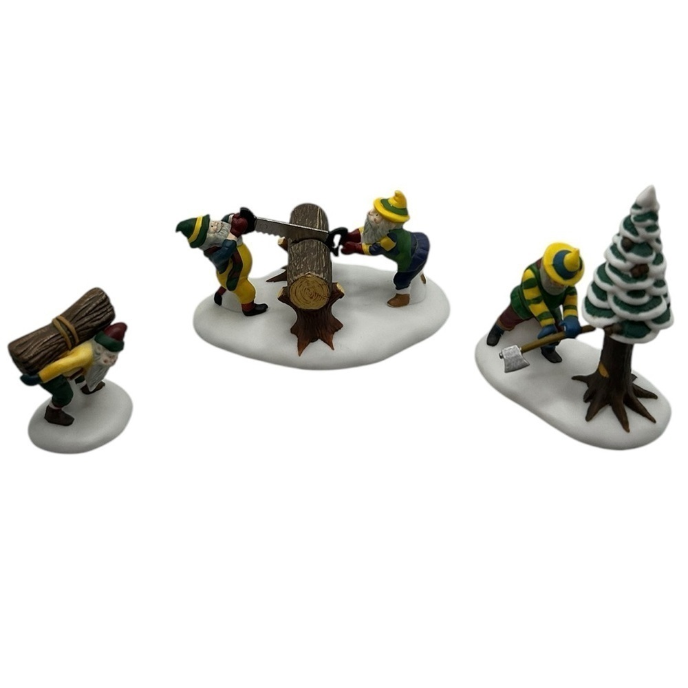Dept. 56 WOODSMEN ELVES Set of 3 Heritage Village Collection #5630-8 in Box